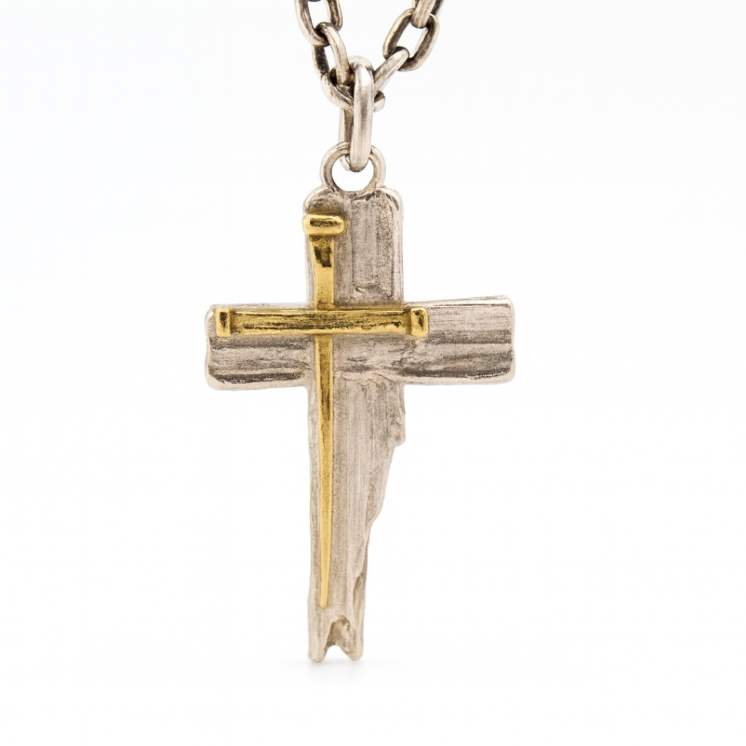 Сребърен медальон 925 – масивен мъжки кръст, символ на вяра и решителност, ръчна изработка | Арт Дива