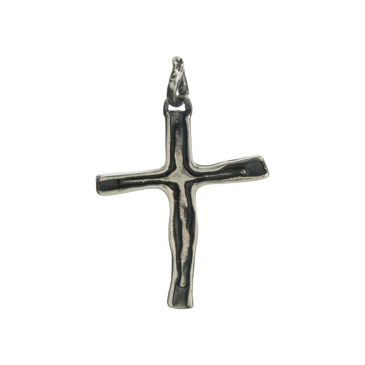 Сребърен медальон 925 кръст – ръчно изработено мъжко бижу с оксидация | Арт Дива