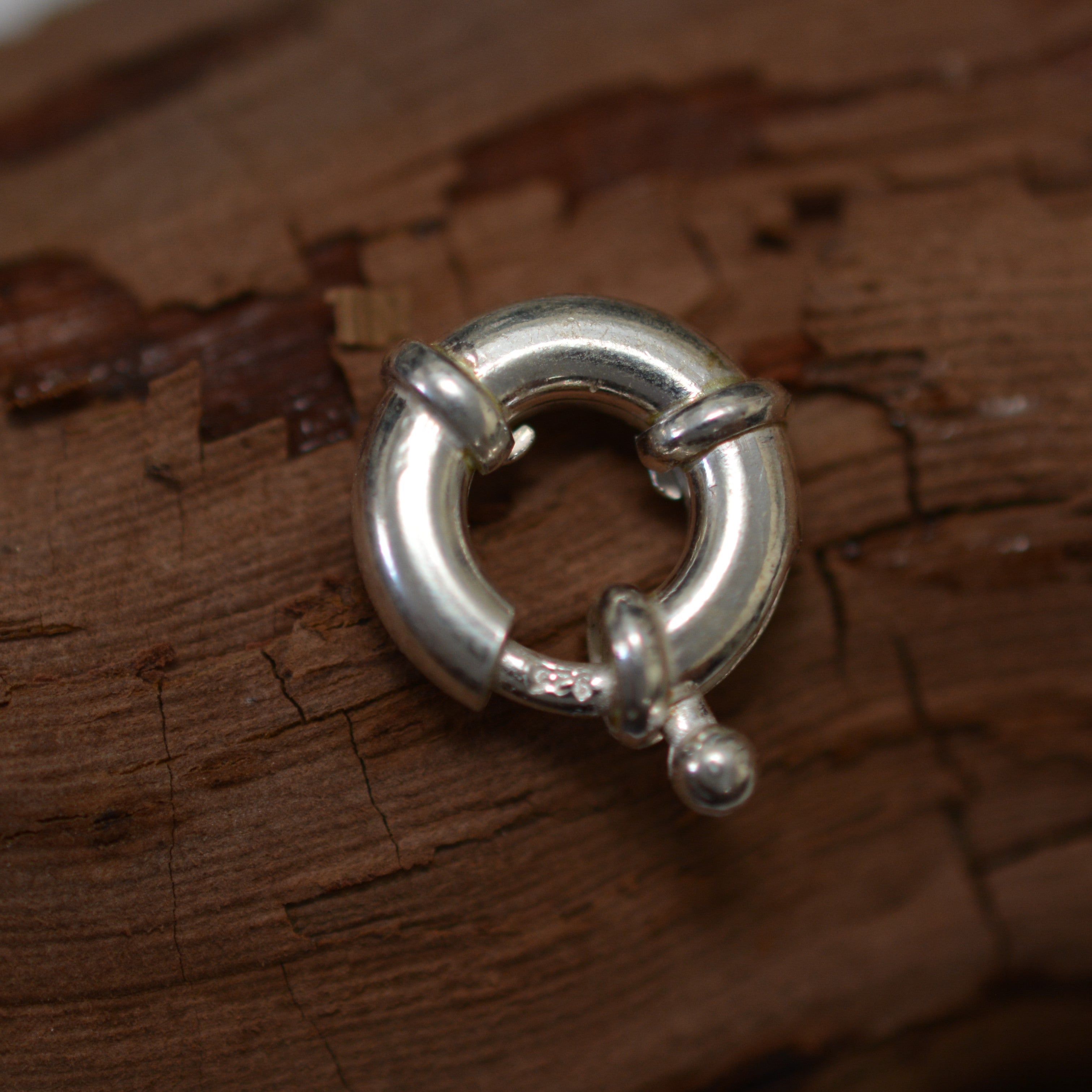 Сребърна закопчалка тип пружинен пръстен – 12 мм, два цвята: сребро и оксидирано