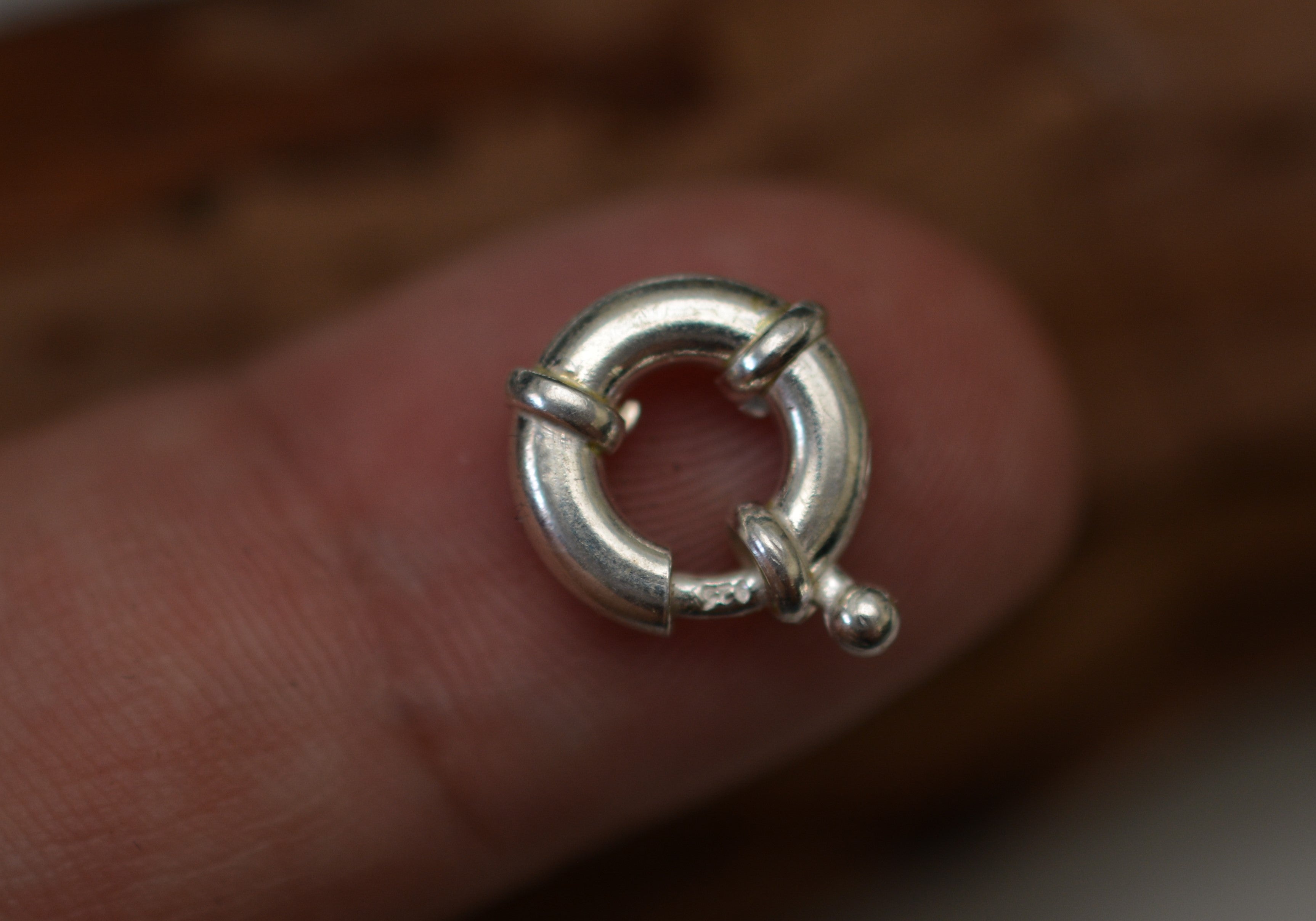 Сребърна закопчалка тип пружинен пръстен – 12 мм, два цвята: сребро и оксидирано