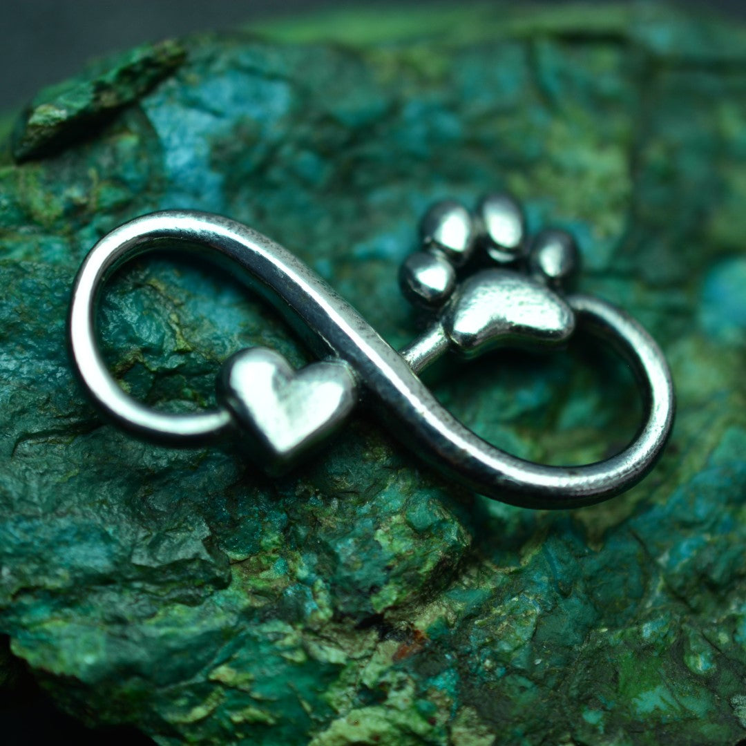 Сребърен медальон 925 „Безкрайност със сърце и лапичка“ – талисман за връзка и вярност Арт Дива