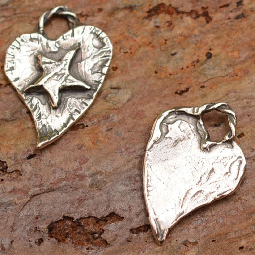 Сребърно бижу 925 – Любовен медальон „Сърце със Звезда“, талисман за вяра и обич, бохо стил, ръчна изработка Арт Дива