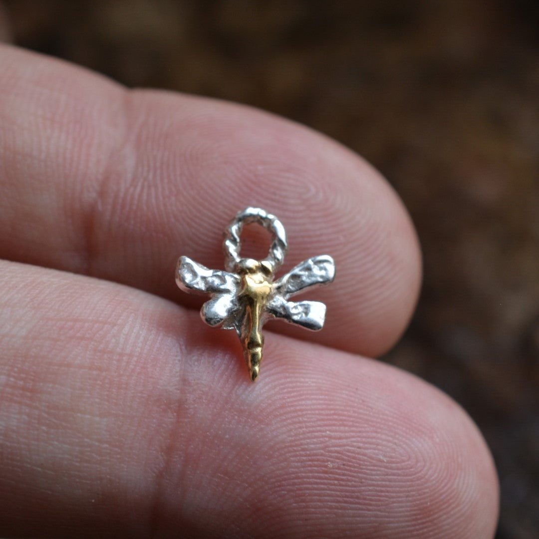 Сребърен медальон водно конче 925 – бохо талисман за промяна | Арт Дива