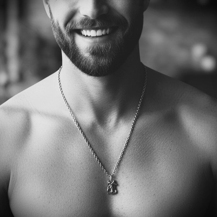 Мъжки медальон Сребро 925 „Вяра, Надежда и Любов“ | Бохо – Рюстик – Скулптурни Бижута | Ръчна изработка | Арт дива