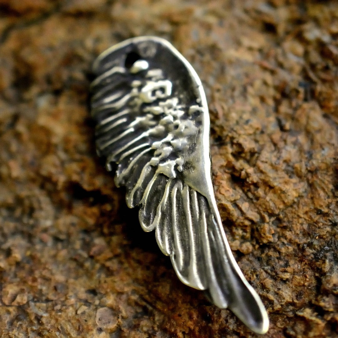 Сребърен медальон 925 ангелско крило – талисман за защита, скулптурни бижута, бохо стил, ръчна изработка, подходящ подарък за майка, дъщеря или приятелка | Арт Дива