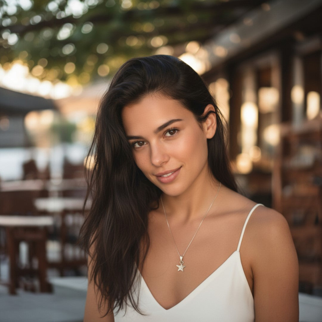 Сребърен медальон 925 звезда – талисман за надежда, скулптурни бижута, бохо стил, ръчна изработка, подходящ подарък за майка, дъщеря или приятелка Арт Дива