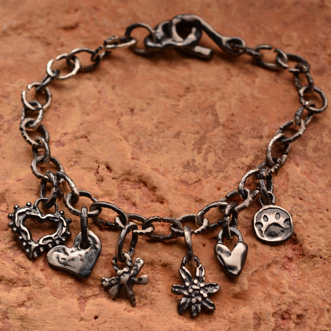 Сребърна гривна 925 „Артистична основа“ – ръчно изработена верижка без висулки | Оксидирано бохо – рустик бижу | Арт Дива