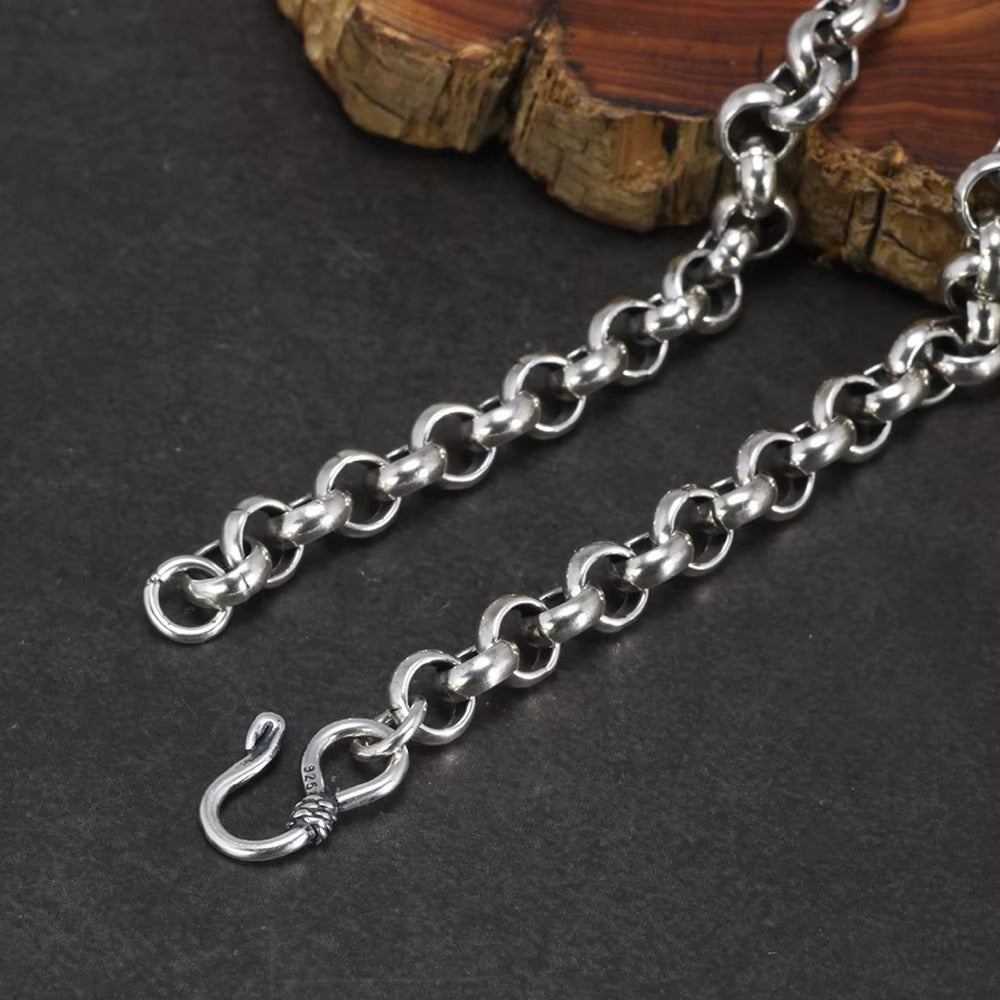 Мъжка Сребърна Верига (Сенджир) – Сребро 925, Дължина 65 см. Кръгла плетка.