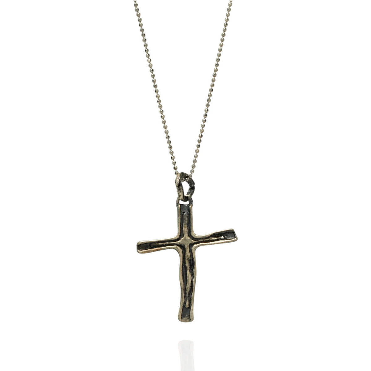 Сребърен медальон 925 кръст – ръчно изработено мъжко бижу с оксидация | Арт Дива