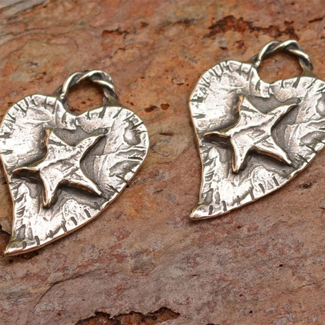 Сребърно бижу 925 – Любовен медальон „Сърце със Звезда“, талисман за вяра и обич, бохо стил, ръчна изработка  Арт Дива