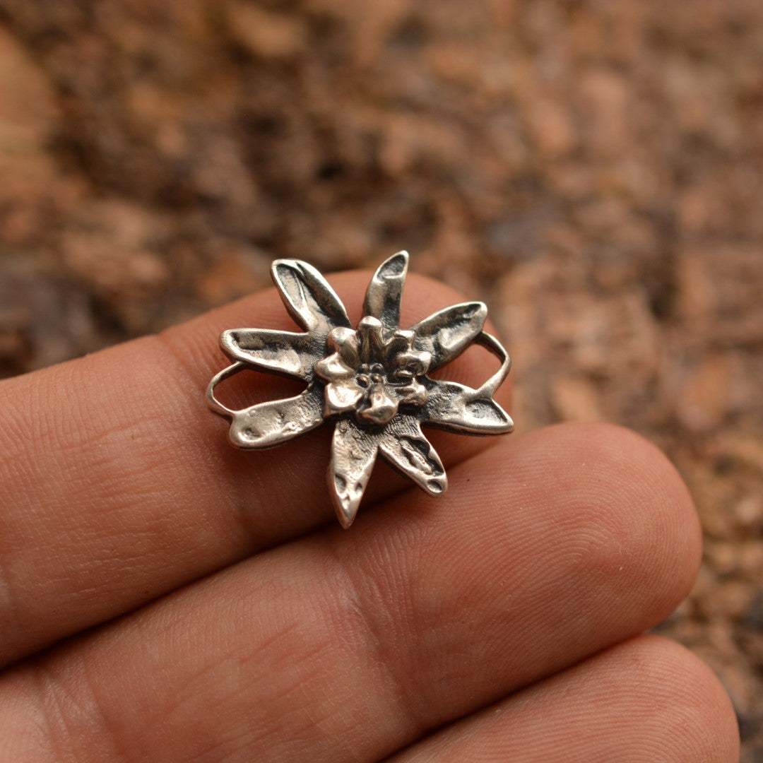 Сребърен елемент 925 “цвете” – талисман за хармония, скулптурни бижута, бохо стил, ръчна изработка, подходящ подарък за майка, дъщеря или приятелка | Арт Дива