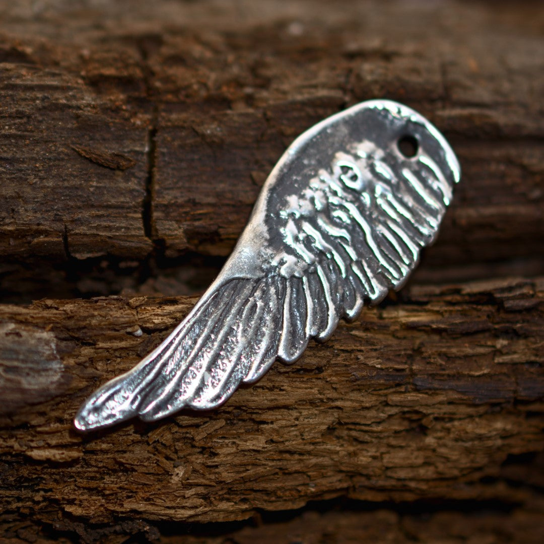Сребърен медальон 925 ангелско крило – талисман за защита, скулптурни бижута, бохо стил, ръчна изработка, подходящ подарък за майка, дъщеря или приятелка | Арт Дива