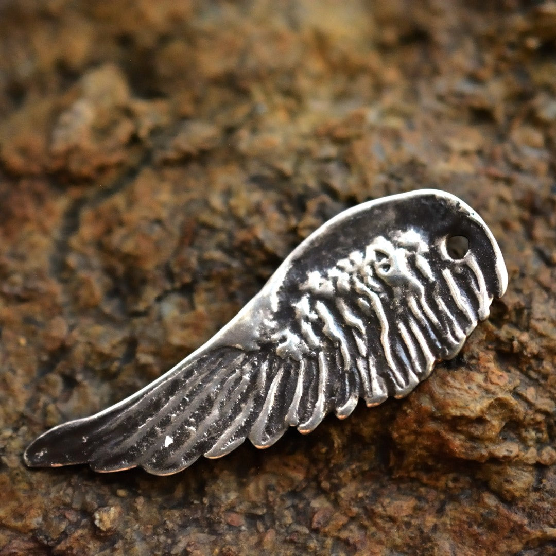 Сребърен медальон 925 ангелско крило – талисман за защита, скулптурни бижута, бохо стил, ръчна изработка, подходящ подарък за майка, дъщеря или приятелка | Арт Дива