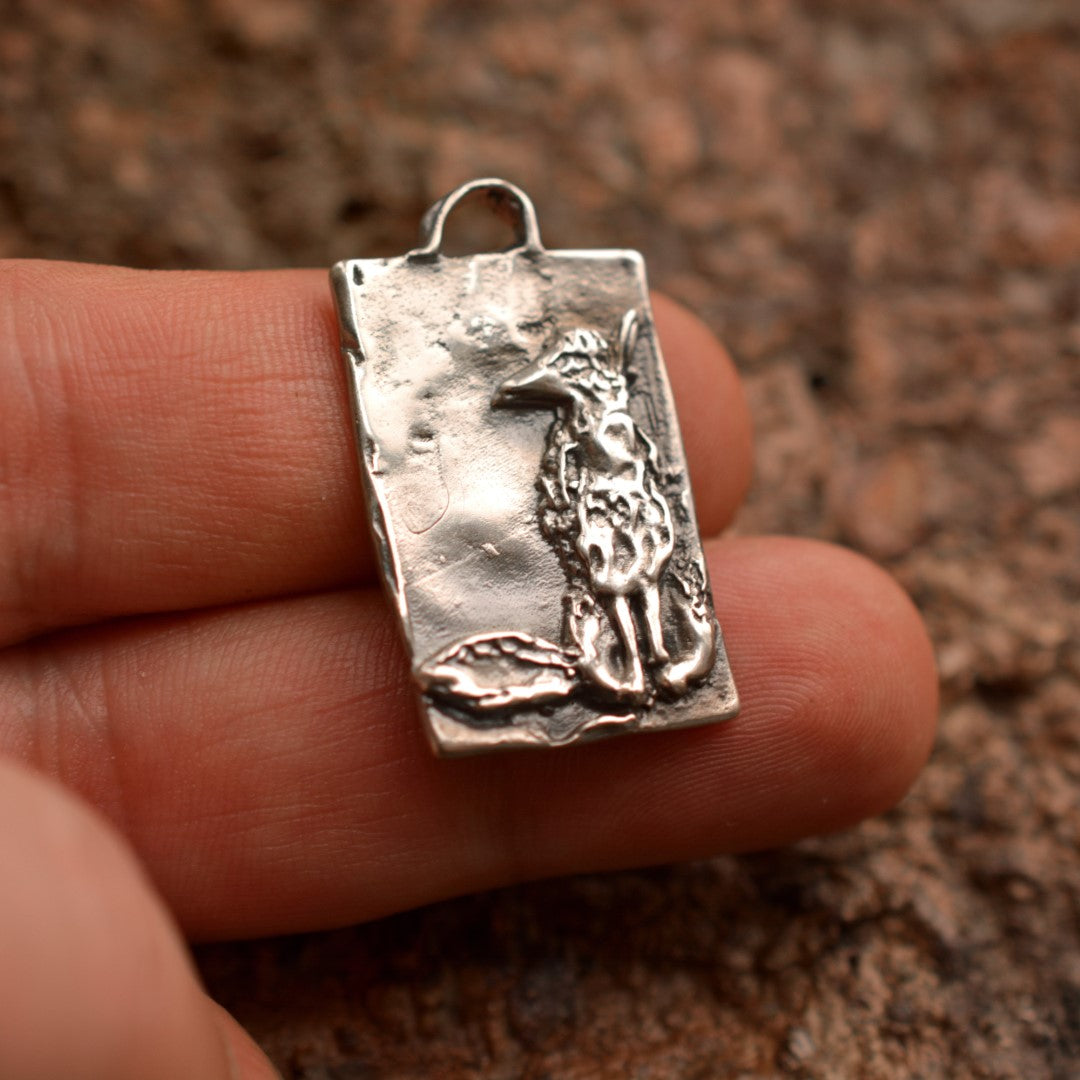 Сребърен медальон 925 лисица – талисман за надежда, скулптурни бижута, бохо стил, ръчна изработка, подходящ подарък за майка, дъщеря или приятелка  Арт Дива