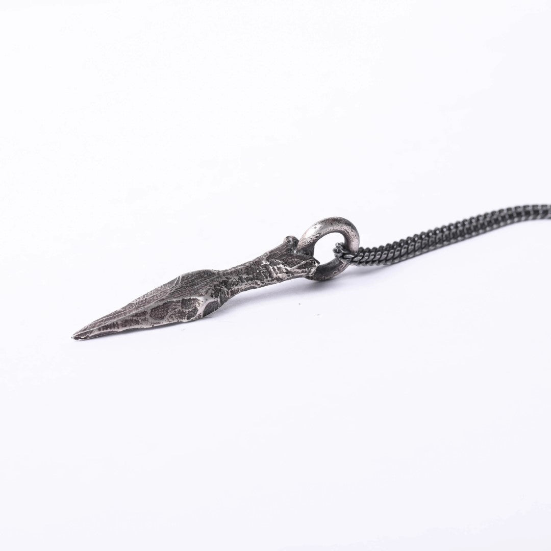Сребърен медальон острие 925 | Мъжка висулка кинжал талисман за сила и защита | Рустик скулптурно бижу ръчна изработка | Арт Дива