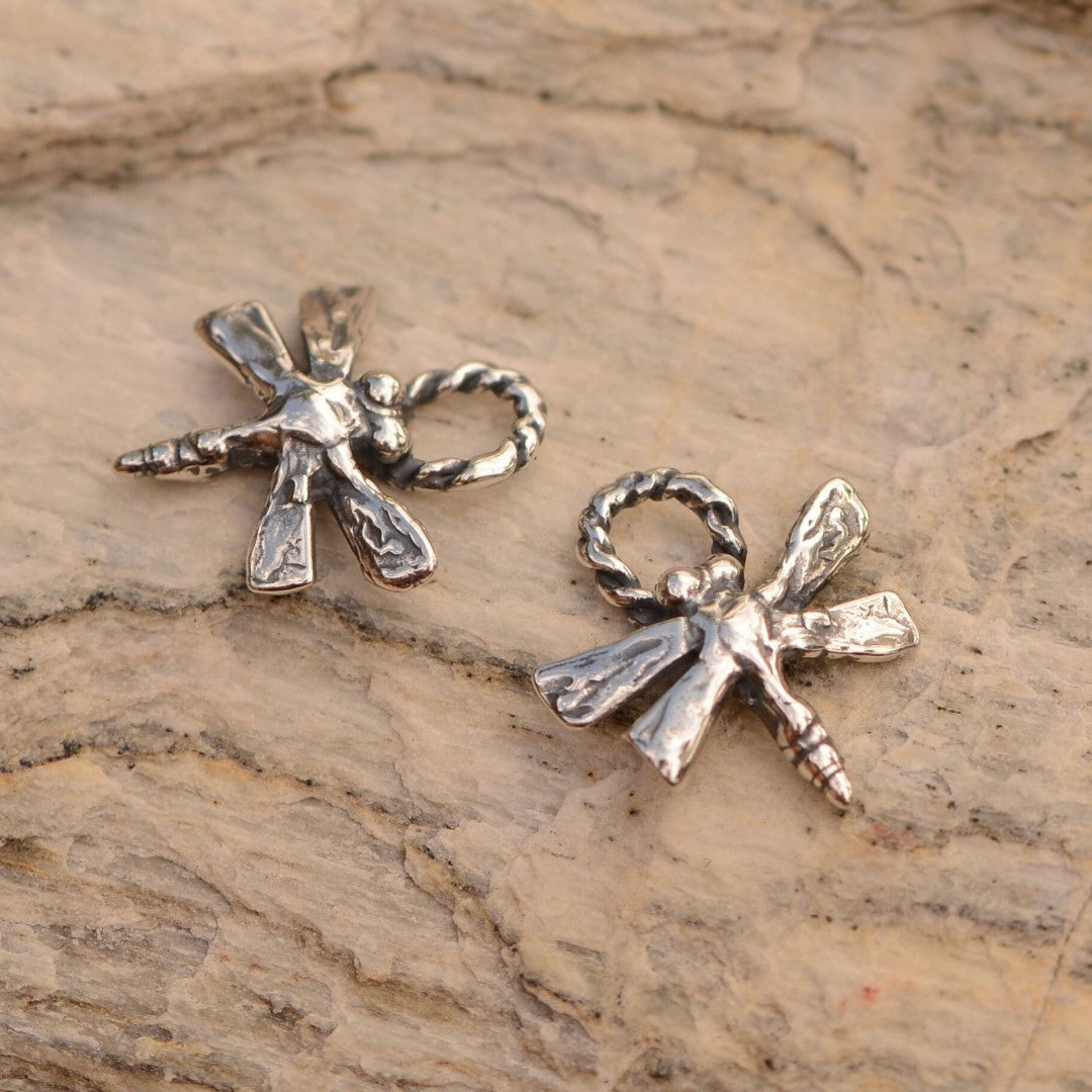 Сребърен медальон 925 водно конче – талисман за промяна и духовно израстване, скулптурни бижута, бохо стил, ръчна изработка, подходящ подарък за майка, дъщеря или приятелка | Арт Дива