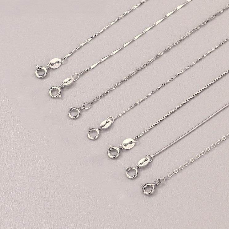 Дамска Сребърна Верига (Синджир) – Сребро 925, Дължина 45+5 Сантиметра – 5 Варианта